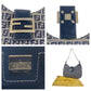 FENDI Shoulder Bag canvas Navy SilverMetal Zucchino