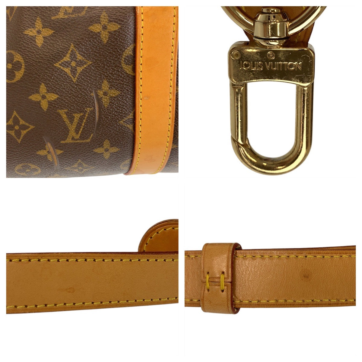 LOUIS VUITTON Boston Duffel bag M41426 PVC, Leather Brown Gold Metal Boston Duffel bag Shoulder Bag 2way Monogram Keepall 50 bandouliere mens Used Authentic