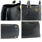 PRADA Tote Bag BN2579 leather Black GoldMetal Tote Bag Handbag Shoulder Bag Vitterodino Triangle With logo Women Used Authentic