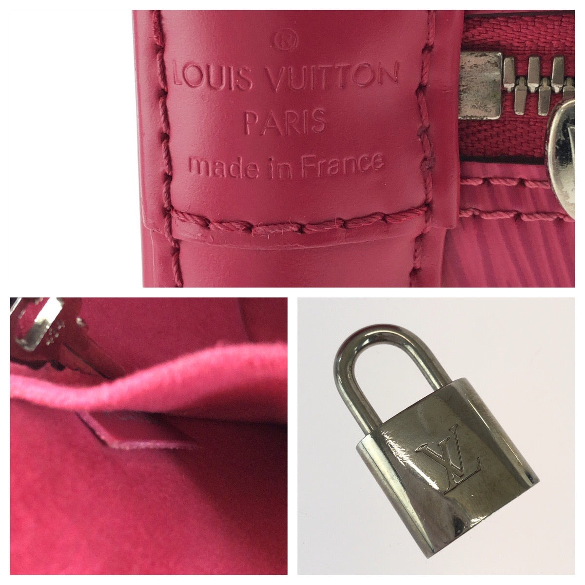 LOUIS VUITTON Handbag M40490 Epi Leather Fuchsia Pink SilverMetal Handbag Epi Alma Women Used Authentic