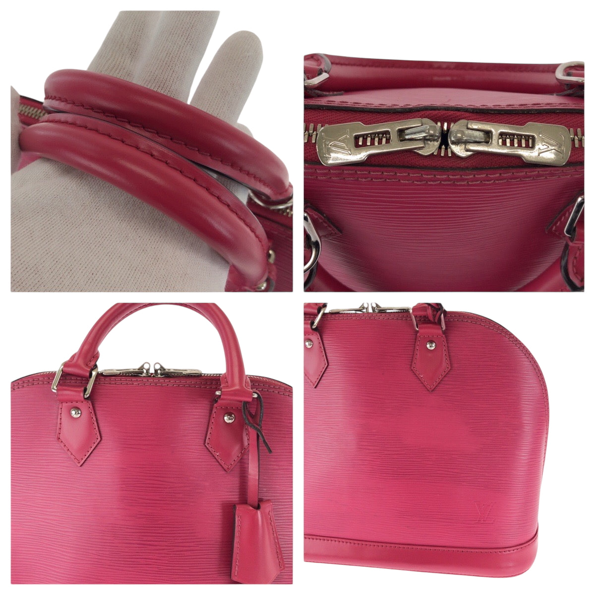 LOUIS VUITTON Handbag M40490 Epi Leather Fuchsia Pink SilverMetal Handbag Epi Alma Women Used Authentic