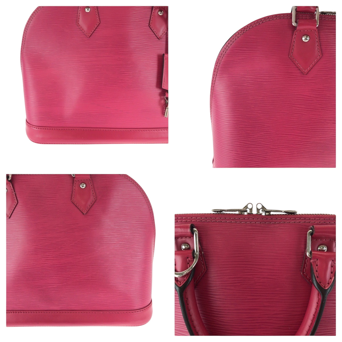 LOUIS VUITTON Handbag M40490 Epi Leather Fuchsia Pink SilverMetal Handbag Epi Alma Women Used Authentic