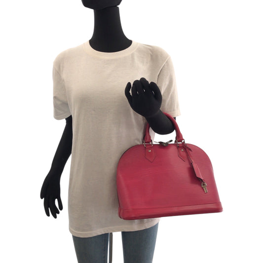 LOUIS VUITTON Handbag M40490 Epi Leather Fuchsia Pink SilverMetal Handbag Epi Alma Women Used Authentic