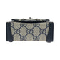 GUCCI Shoulder Bag 625615 GG Supreme Canvas Gray Navy SilverMetal 1955 Horsebit