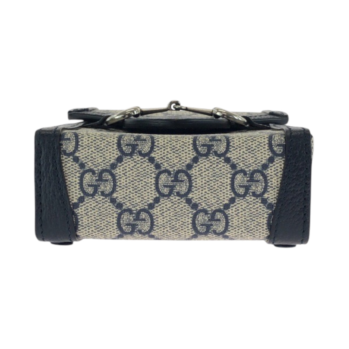 GUCCI Shoulder Bag 625615 GG Supreme Canvas Gray Navy SilverMetal 1955 Horsebit