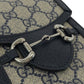 GUCCI Shoulder Bag 625615 GG Supreme Canvas Gray Navy SilverMetal 1955 Horsebit
