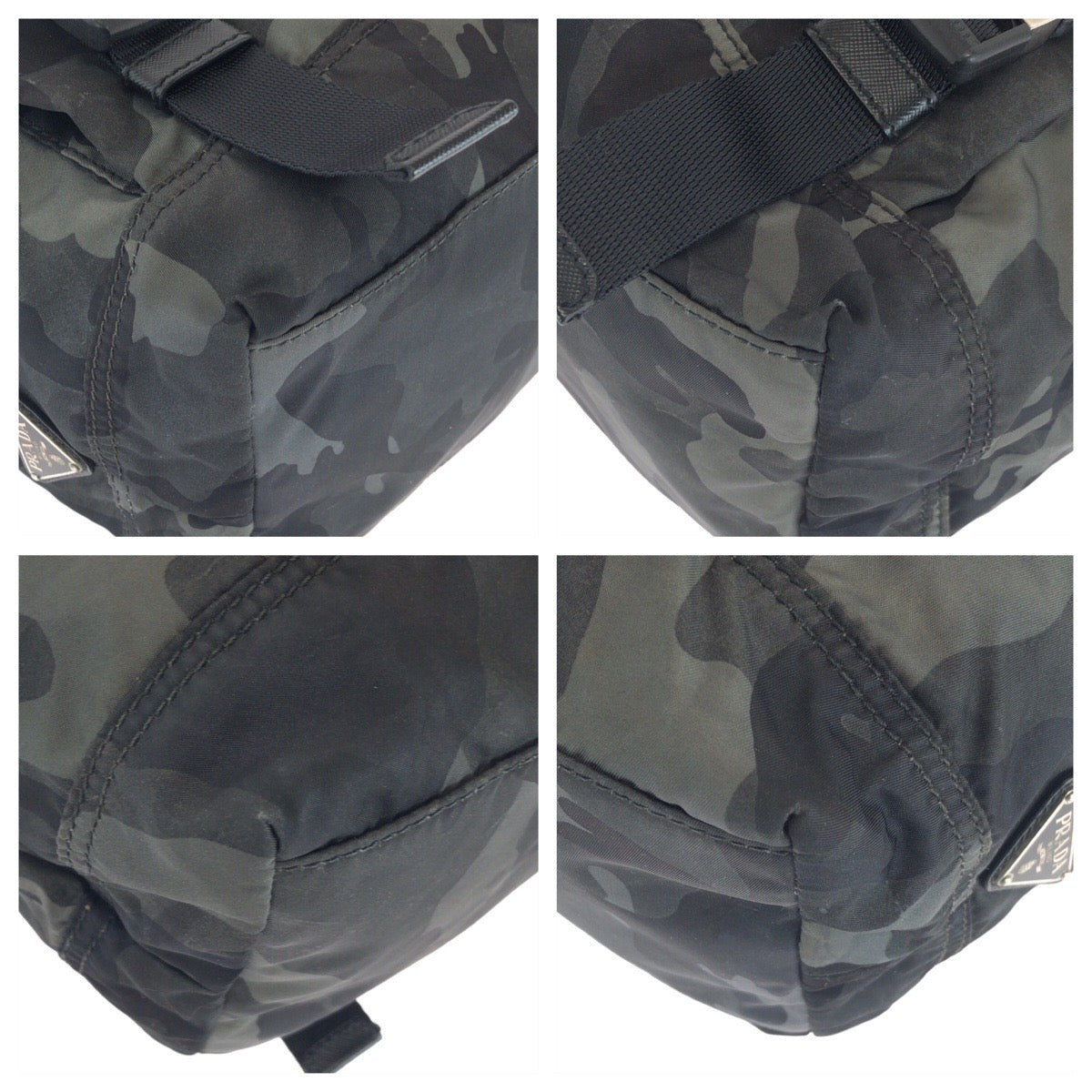 PRADA Shoulder Bag Nylon, Leather khaki black black Shoulder Bag Messenger bag Test Triangle With logo mens Used Authentic