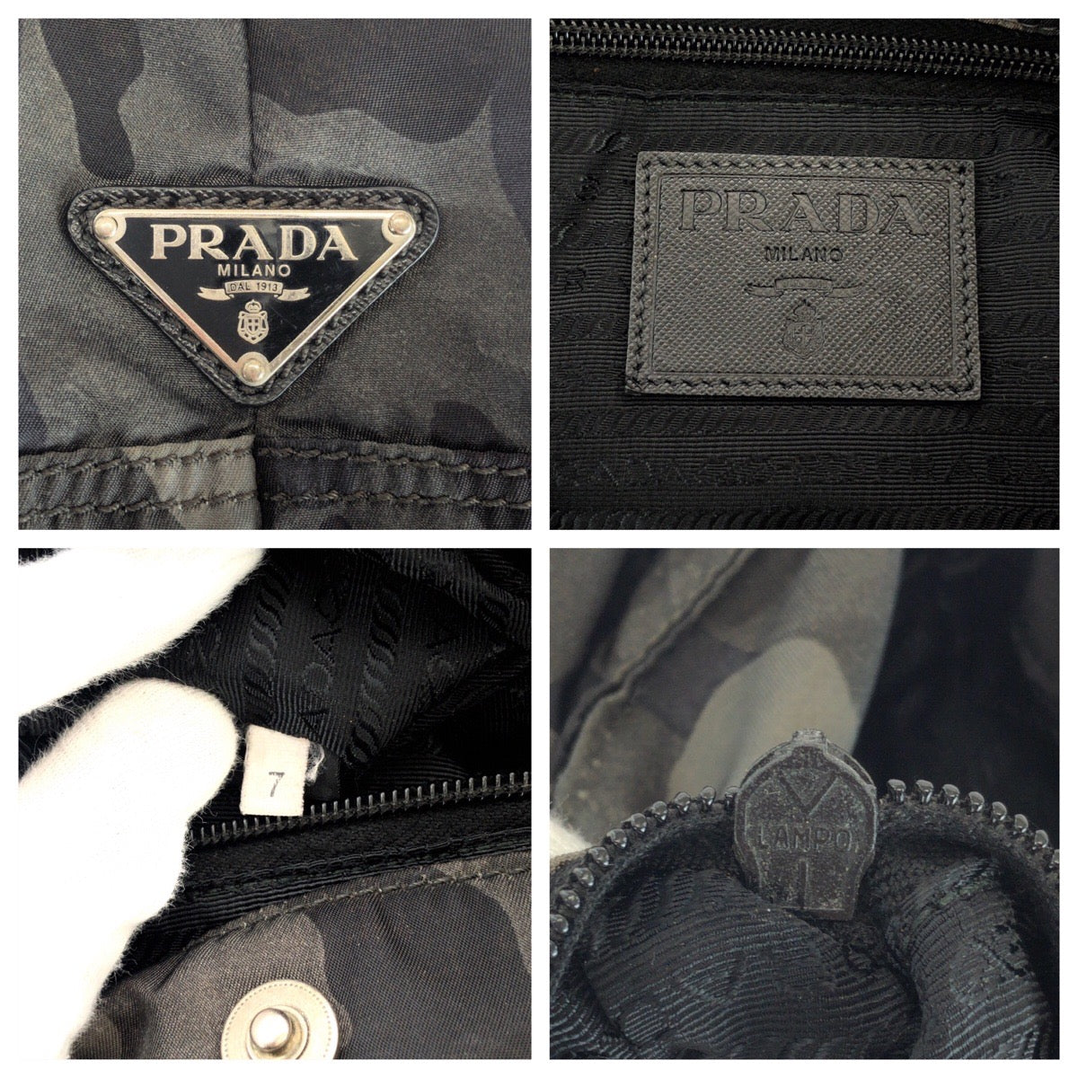 PRADA Shoulder Bag Nylon, Leather khaki black black Shoulder Bag Messenger bag Test Triangle With logo mens Used Authentic