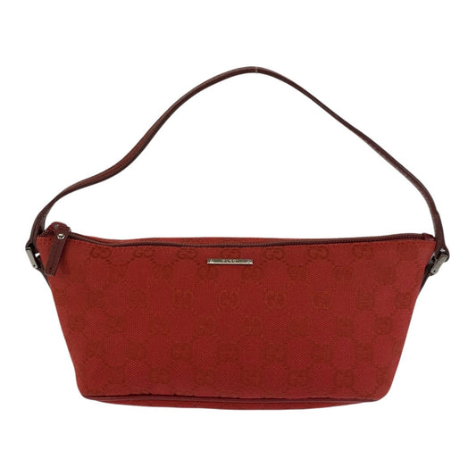 GUCCI Handbag 07198 GG canvas Red Silver Metal