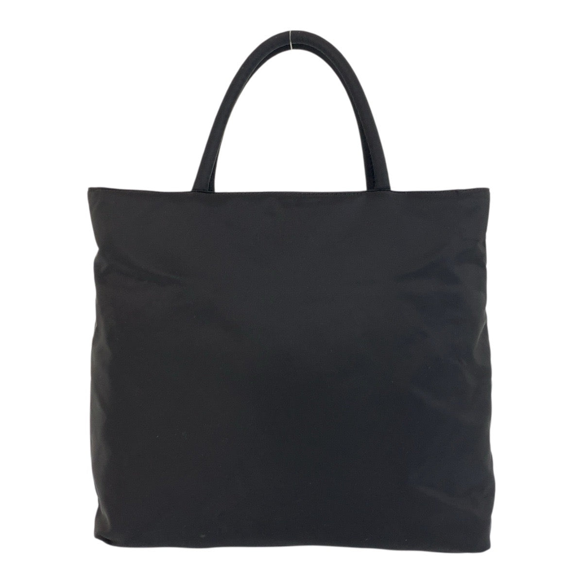 PRADA Tote Bag Nylon Black SilverMetal Tote Bag handbag Test Triangle With logo Women Used Authentic