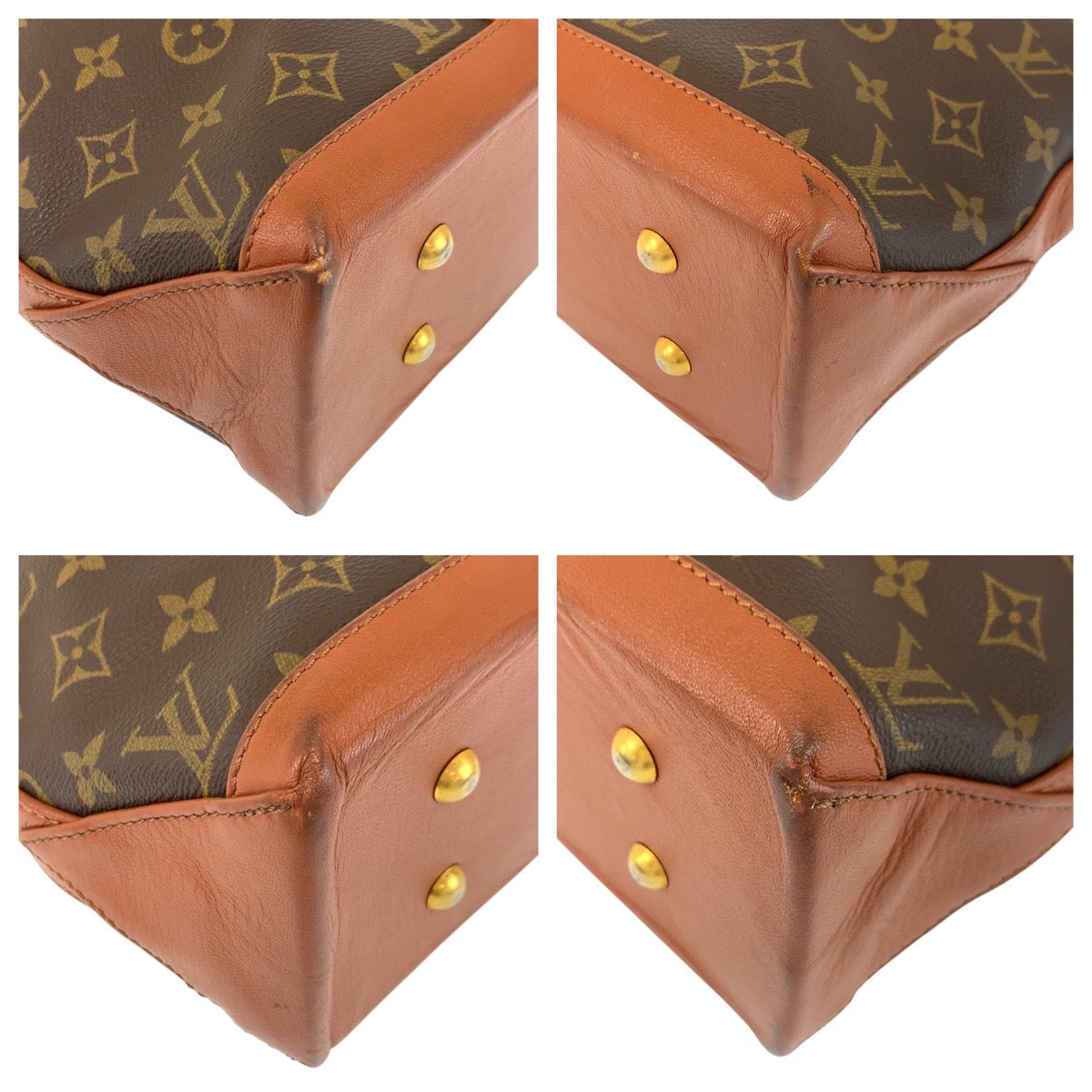 LOUIS VUITTON Tote Bag M42425 PVC, Leather Brown Gold Metal Tote Bag Shoulder Bag Monogram Weekend PM mens Used Authentic