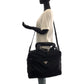 PRADA Business bag V453S Nylon Black SilverMetal Business Bag Shoulder Bag 2way Test Triangle With logo mens Used Authentic