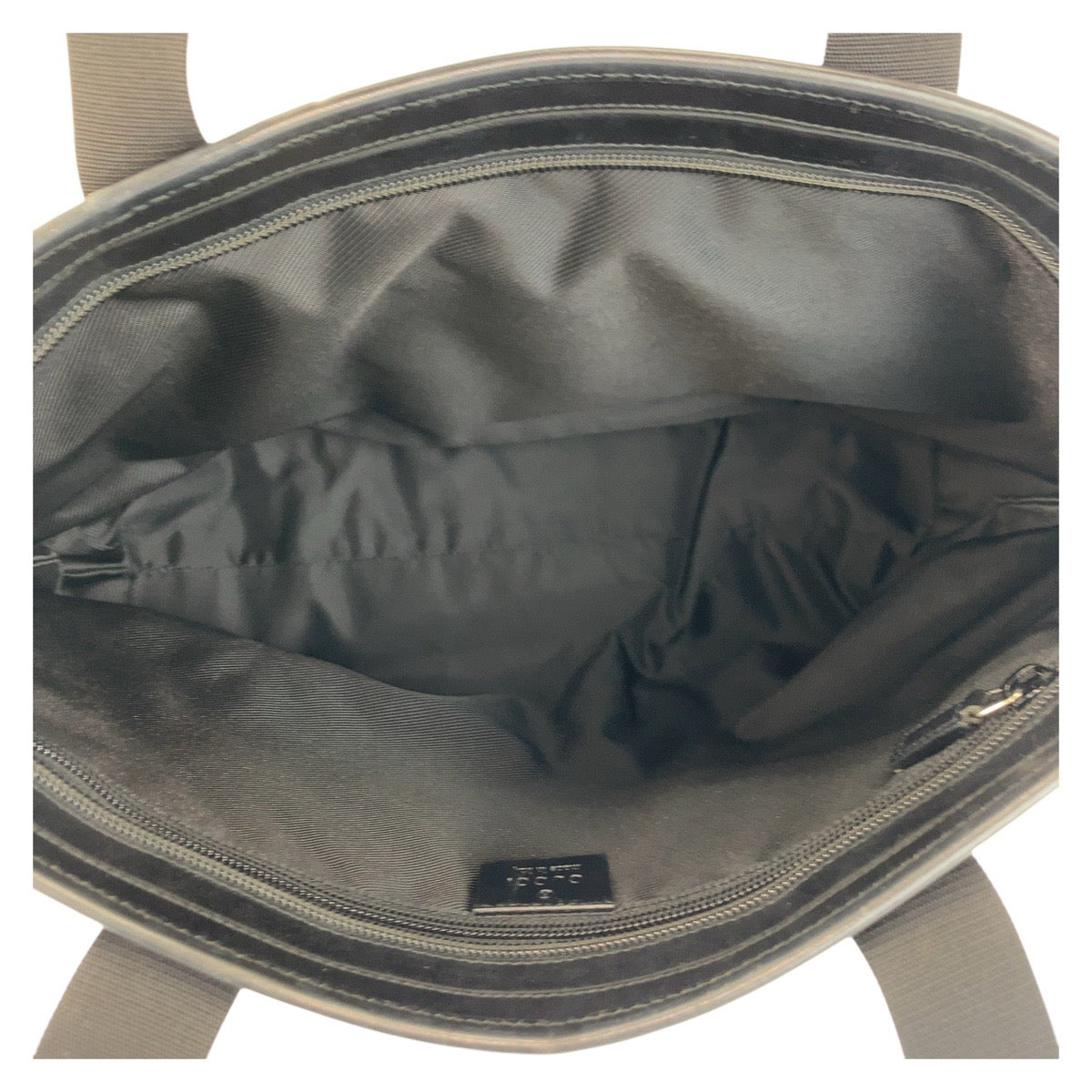 GUCCI Tote Bag 34339 GG canvas, leather Black SilverMetal Tote Bag Shoulder Bag Women Used Authentic