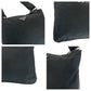 PRADA Shoulder Bag Nylon Black SilverMetal Shoulder Bag pochette Test Triangle With logo Women Used Authentic