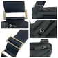 PRADA Shoulder Bag Nylon Black SilverMetal Shoulder Bag pochette Test Triangle With logo Women Used Authentic