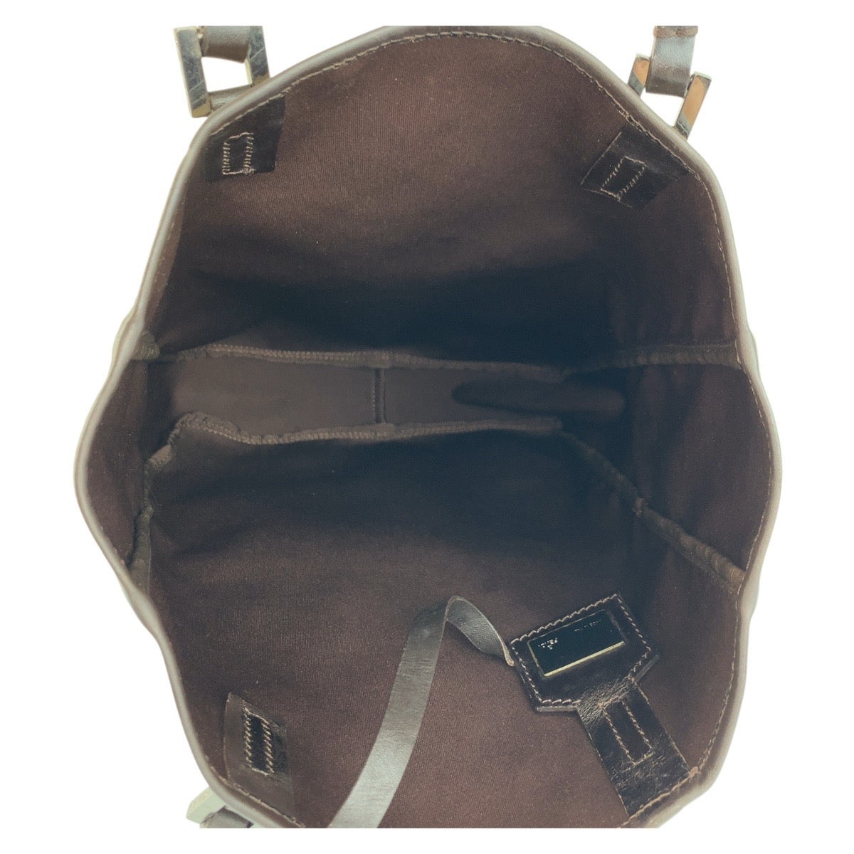 FENDI Tote Bag 8BH006 Canvas, Leather Beige brown Tote Bag handbag Zucchino Women Used Authentic