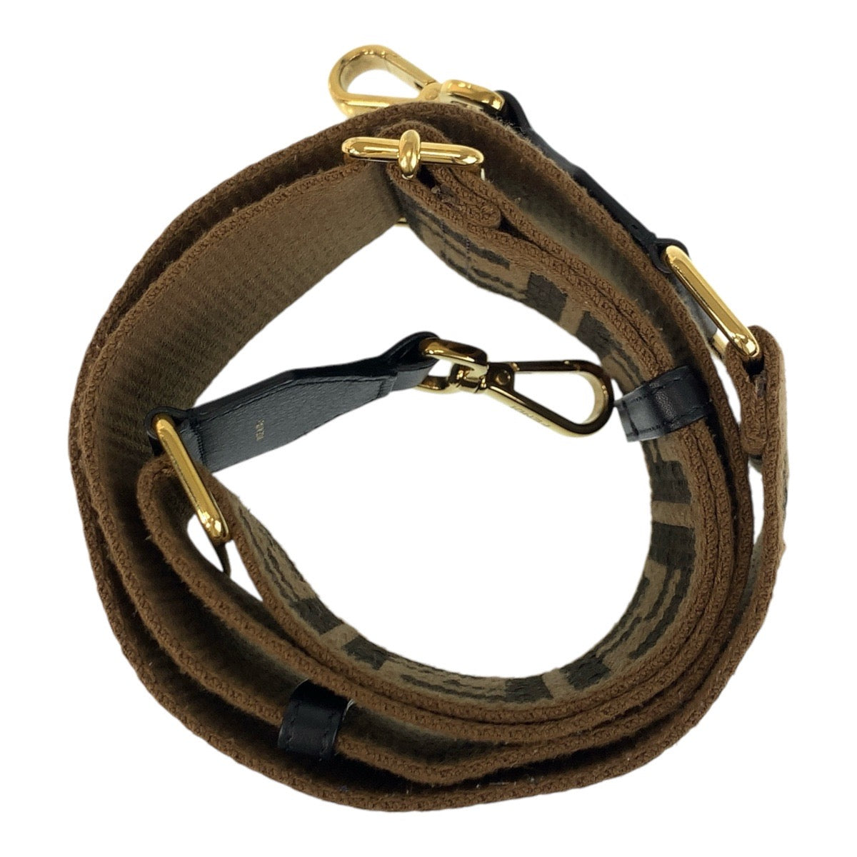 FENDI Shoulder Bag Canvas, Leather Brown Gold Metal Shoulder strap Zucca Women Used Authentic