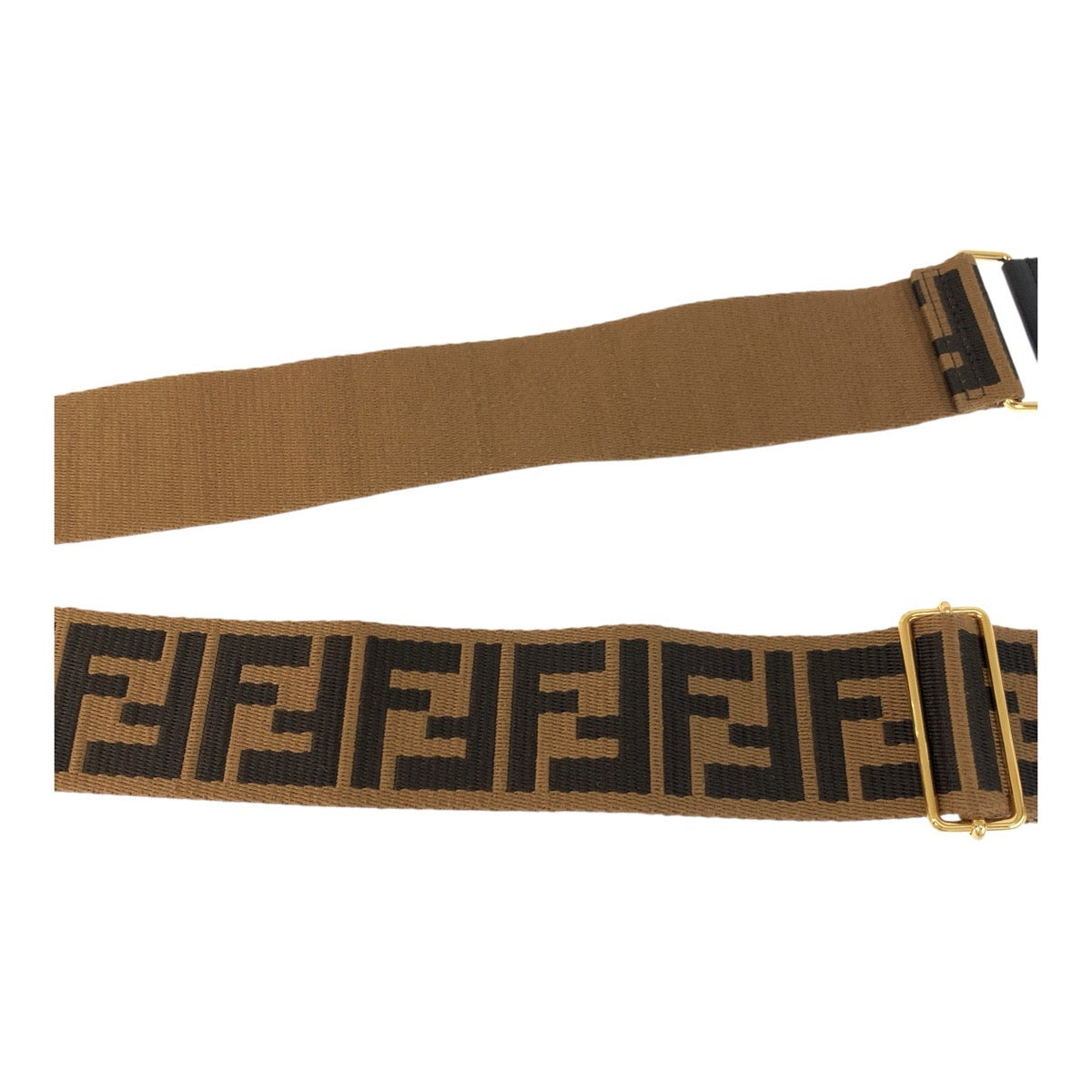 FENDI Shoulder Bag Canvas, Leather Brown Gold Metal Shoulder strap Zucca Women Used Authentic