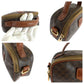 CELINE Shoulder Bag PVC Dark Brown Brown Gold Metal Shoulder Bag Vanity Bag 2way Macadam Women Used Authentic