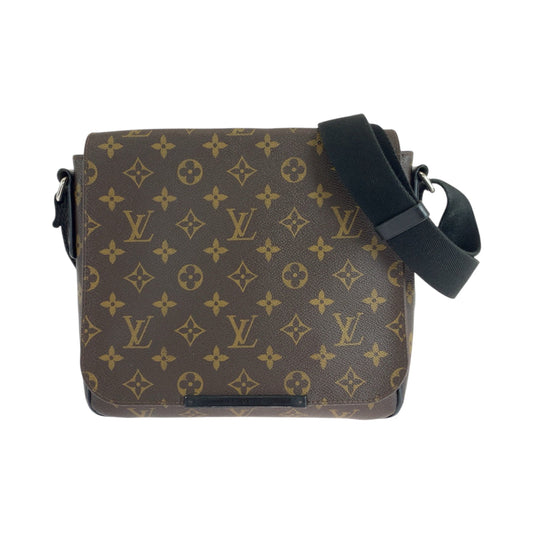 LOUIS VUITTON Shoulder Bag M40935 PVC Brown Black SilverMetal Shoulder Bag Monogram Macasa District PM Women Used Authentic