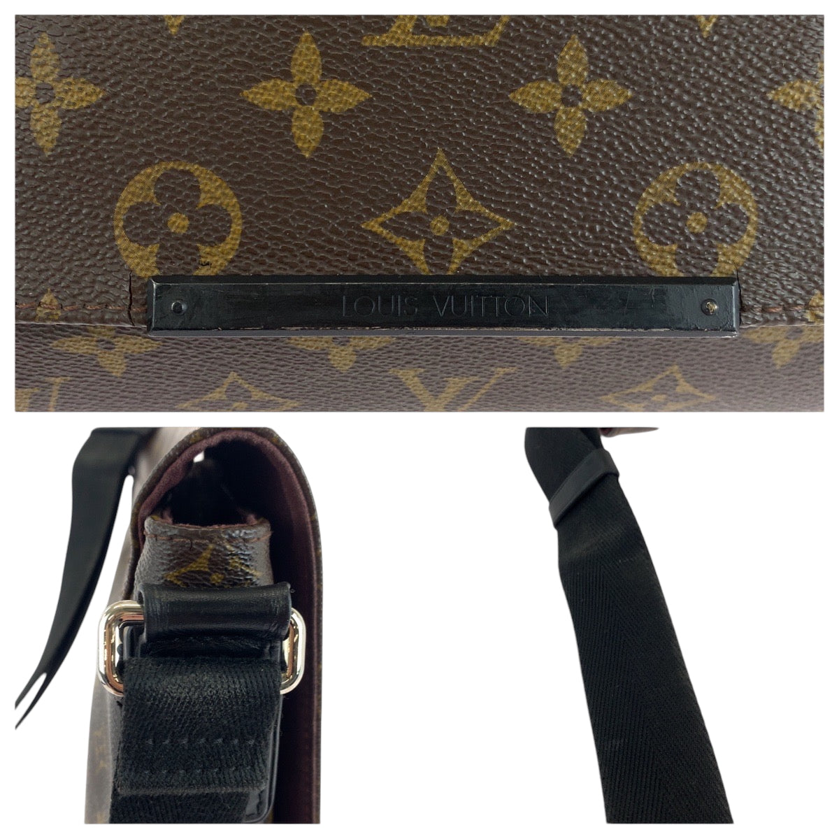 LOUIS VUITTON Shoulder Bag M40935 PVC Brown Black SilverMetal Shoulder Bag Monogram Macasa District PM Women Used Authentic
