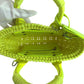 BALENCIAGA Shoulder Bag 678028 fabric Neon Yellow SilverMetal Shoulder Bag Tote Bag Handbag 2way Bistro XXS Basket bag Women Used Authentic