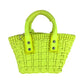 BALENCIAGA Shoulder Bag 678028 fabric Neon Yellow SilverMetal Shoulder Bag Tote Bag Handbag 2way Bistro XXS Basket bag Women Used Authentic