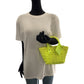 BALENCIAGA Shoulder Bag 678028 fabric Neon Yellow SilverMetal Shoulder Bag Tote Bag Handbag 2way Bistro XXS Basket bag Women Used Authentic