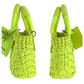 BALENCIAGA Shoulder Bag 678028 fabric Neon Yellow SilverMetal Shoulder Bag Tote Bag Handbag 2way Bistro XXS Basket bag Women Used Authentic