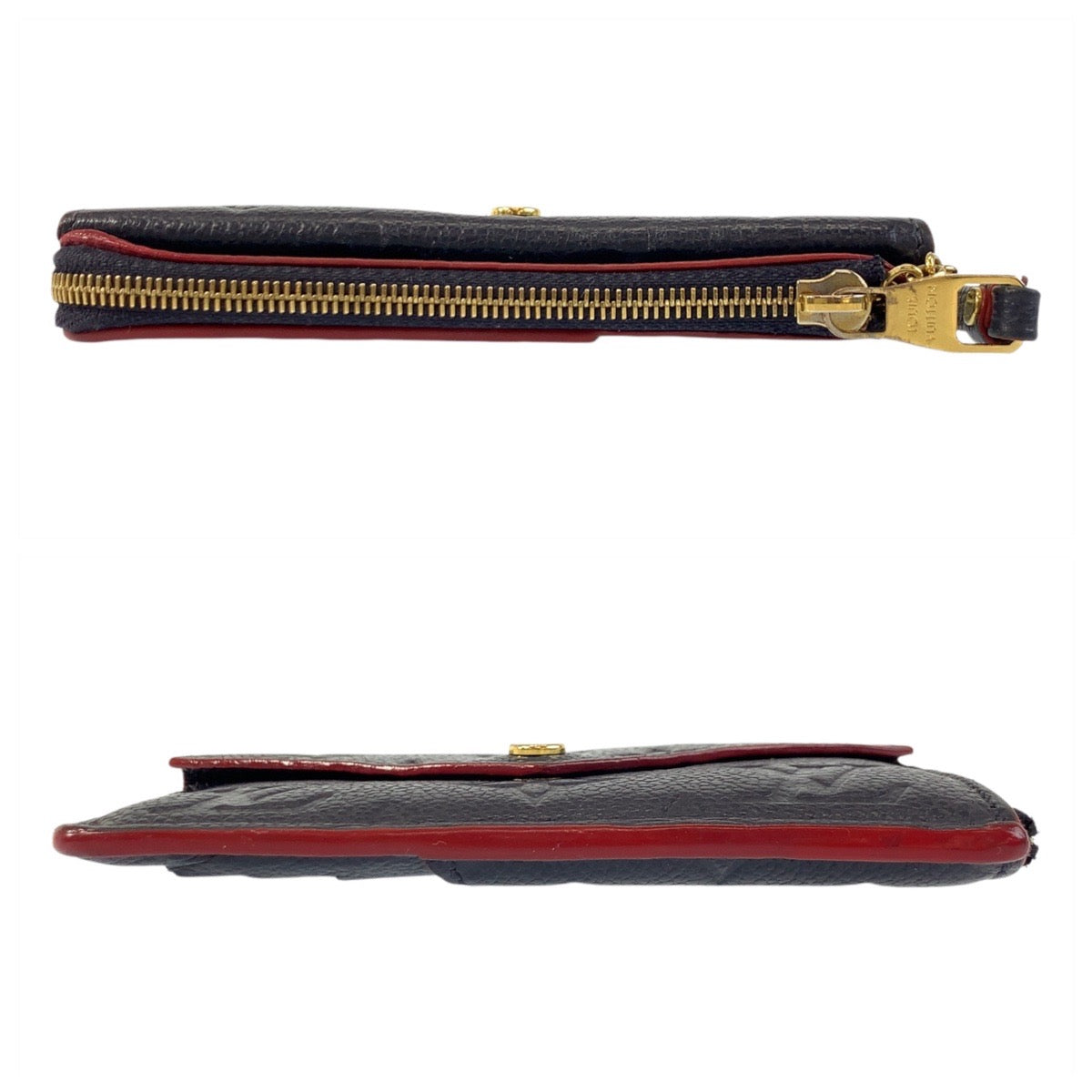 LOUIS VUITTON Coin case M69420 leather Marine Rouge Navy Gold Metal Coin case Card Case Monogram Unplant Porto Cult Recto Verso Women Used Authentic