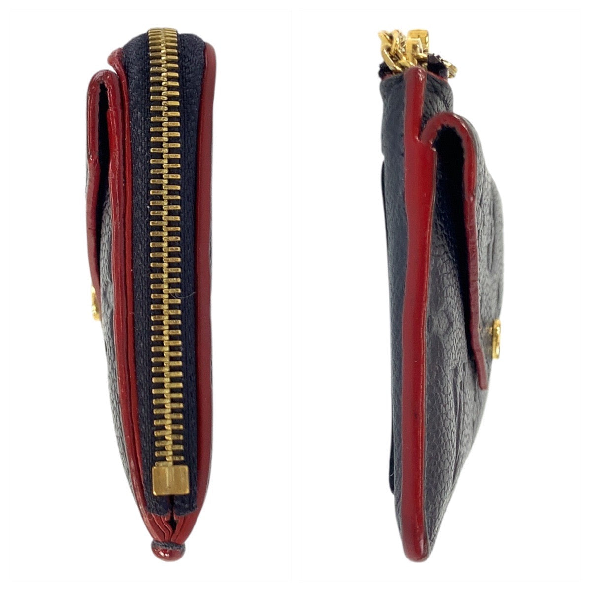 LOUIS VUITTON Coin case M69420 leather Marine Rouge Navy Gold Metal Coin case Card Case Monogram Unplant Porto Cult Recto Verso Women Used Authentic