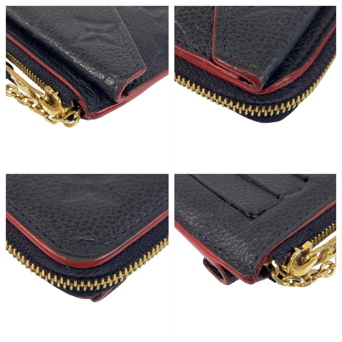LOUIS VUITTON Coin case M69420 leather Marine Rouge Navy Gold Metal Coin case Card Case Monogram Unplant Porto Cult Recto Verso Women Used Authentic