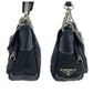 PRADA Shoulder Bag BR2417 Nylon, Leather Black SilverMetal Shoulder Bag pochette Test Triangle With logo Women Used Authentic