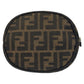 FENDI Shoulder Bag Canvas, Leather Brown Silver Metal Zucca Mamma Bucket Women Used Authentic