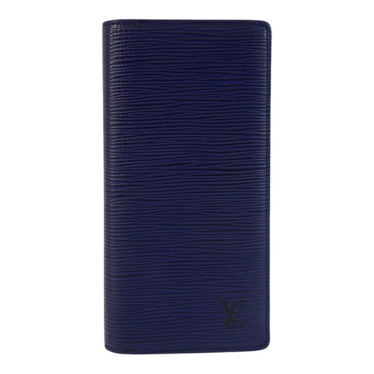 LOUIS VUITTON Long Wallet Purse M81371 leather Navy white Long Wallet Purse Epi Monogram Eclipse Portefeuille Braza mens Used Authentic