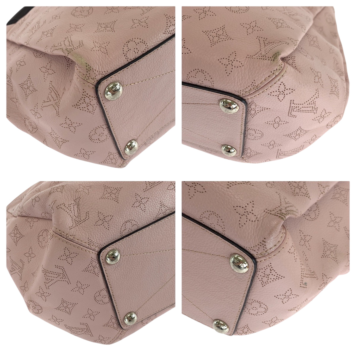 LOUIS VUITTON Shoulder Bag M50033 leather Magnolia Pink SilverMetal Shoulder Bag Handbag 2way Monogram Mahina BabylonePM Women Used Authentic