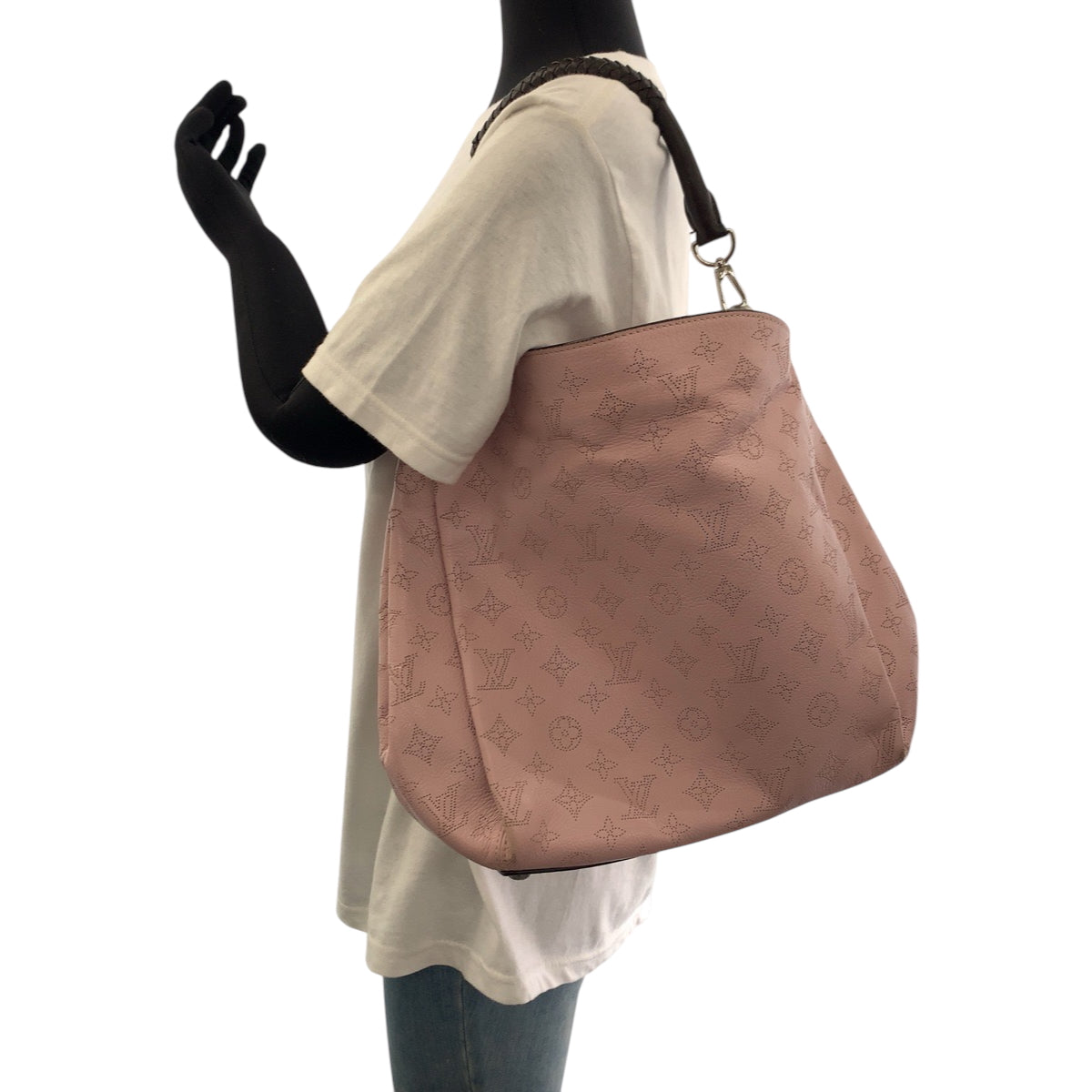 LOUIS VUITTON Shoulder Bag M50033 leather Magnolia Pink SilverMetal Shoulder Bag Handbag 2way Monogram Mahina BabylonePM Women Used Authentic