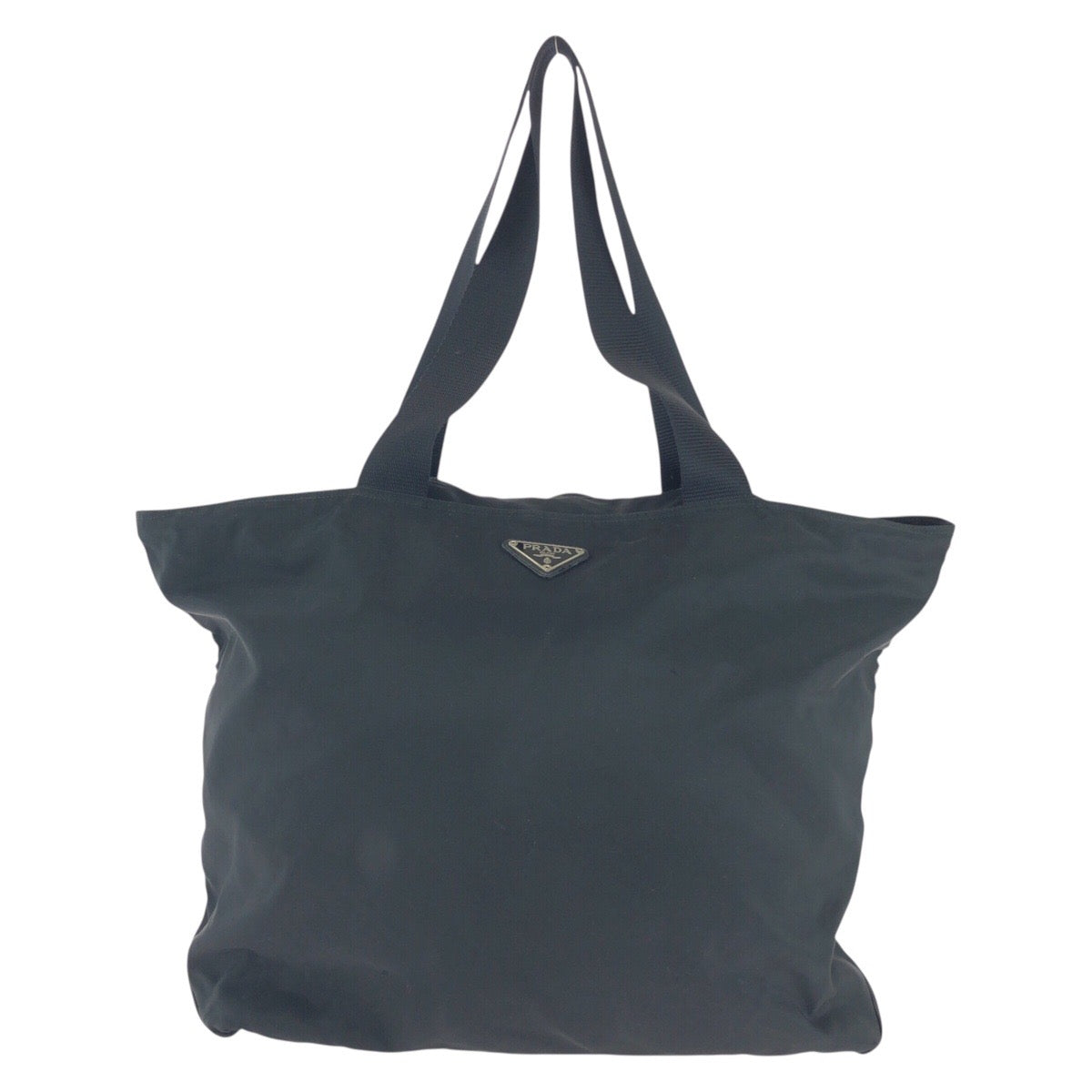 PRADA Shoulder Bag Nylon Black SilverMetal Shoulder Bag Handbag Unisex Test Triangle With logo Women Used Authentic