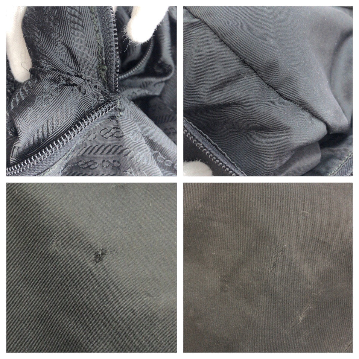 PRADA Shoulder Bag Nylon Black SilverMetal Shoulder Bag Handbag Unisex Test Triangle With logo Women Used Authentic