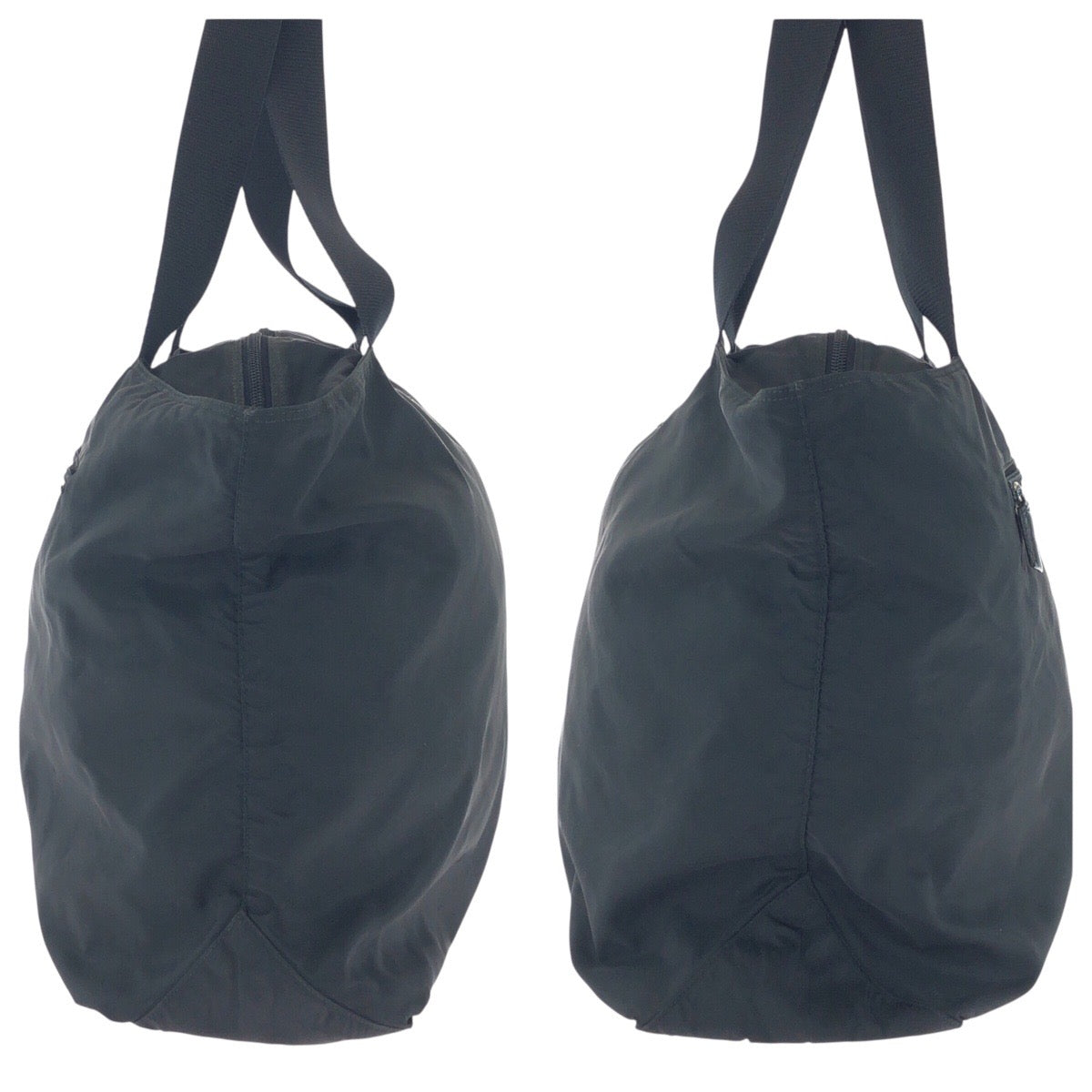 PRADA Shoulder Bag Nylon Black SilverMetal Shoulder Bag Handbag Unisex Test Triangle With logo Women Used Authentic