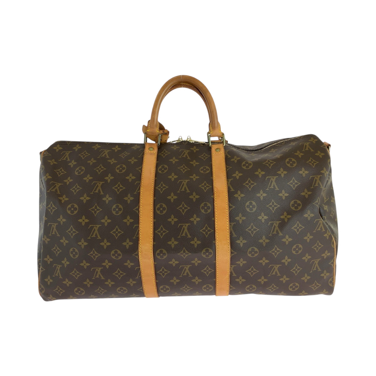 LOUIS VUITTON Boston Duffel bag M41414 PVC Brown Gold Metal Boston Duffel bag Shoulder Bag 2way Monogram Keepall 55 bandouliere Women Used Authentic