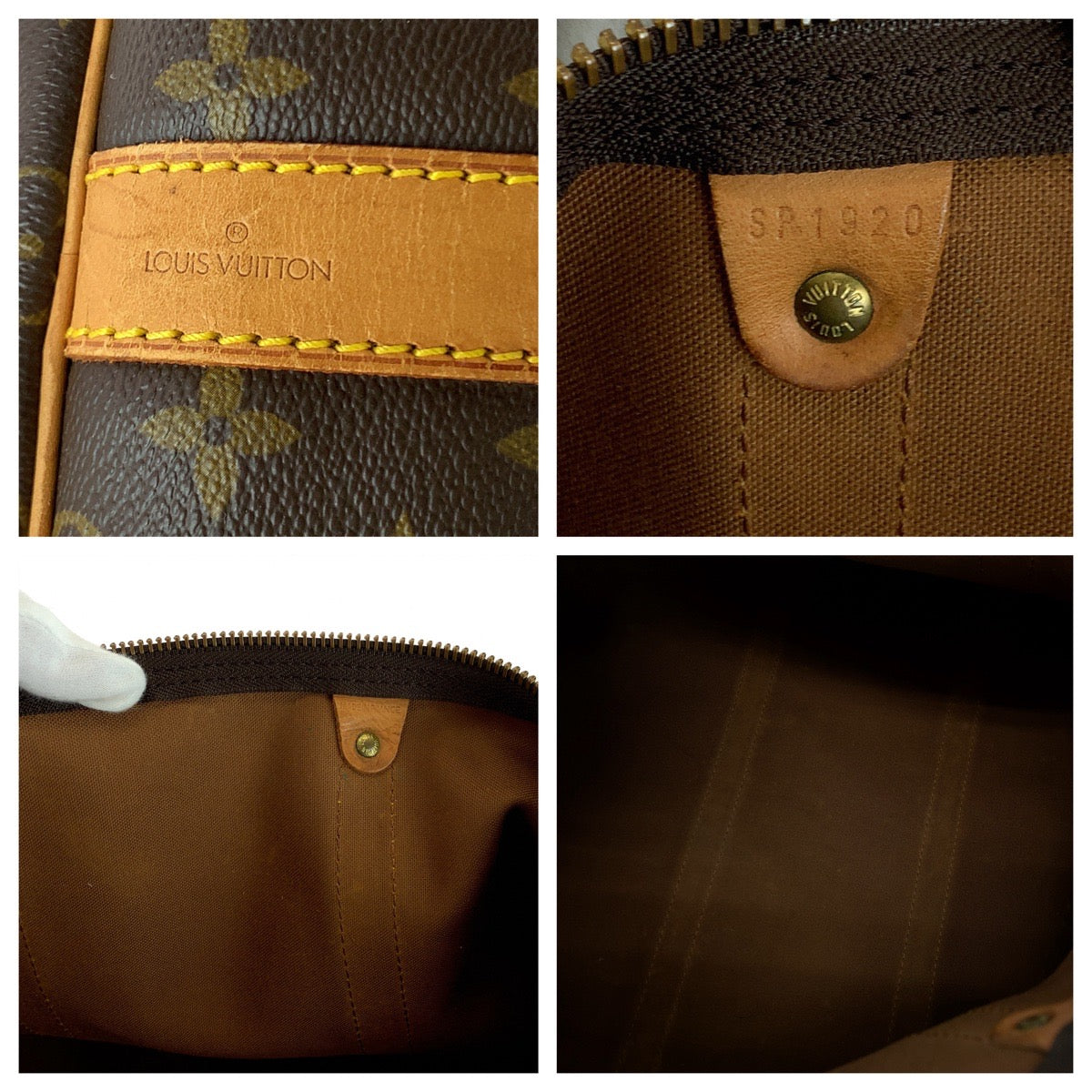 LOUIS VUITTON Boston Duffel bag M41414 PVC Brown Gold Metal Boston Duffel bag Shoulder Bag 2way Monogram Keepall 55 bandouliere Women Used Authentic