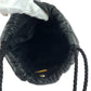 LOEWE Shoulder Bag leather Black black Shoulder Bag Drawstring Bag logo fringe Women Used Authentic