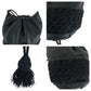 LOEWE Shoulder Bag leather Black black Shoulder Bag Drawstring Bag logo fringe Women Used Authentic
