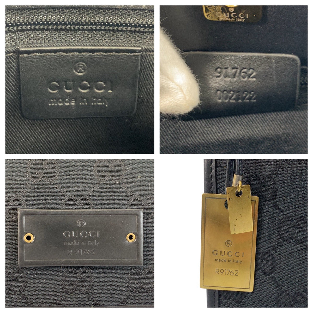 GUCCI Shoulder Bag 91762 GG canvas, leather Black GoldMetal Shoulder Bag pochette Women Used Authentic