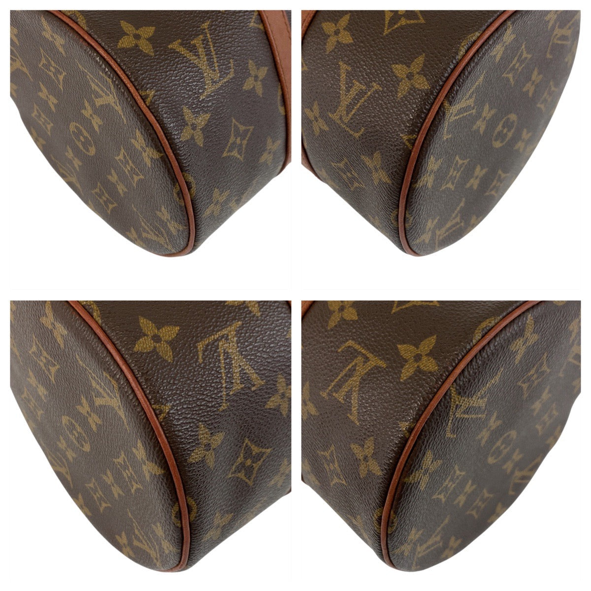 LOUIS VUITTON Handbag M51365 PVC, Leather Brown Gold Metal Monogram Papillon 30 Women Used Authentic