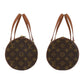 LOUIS VUITTON Handbag M51365 PVC, Leather Brown Gold Metal Monogram Papillon 30 Women Used Authentic