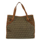 FENDI Tote Bag 8BH153 Canvas, Leather Brown Gold Metal Tote Bag Shoulder Bag Zucchino Women Used Authentic