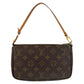 LOUIS VUITTON Handbag M51980 PVC, Leather Brown Gold Metal Handbag accessory pouch Monogram Pochette Accessoires Women Used Authentic