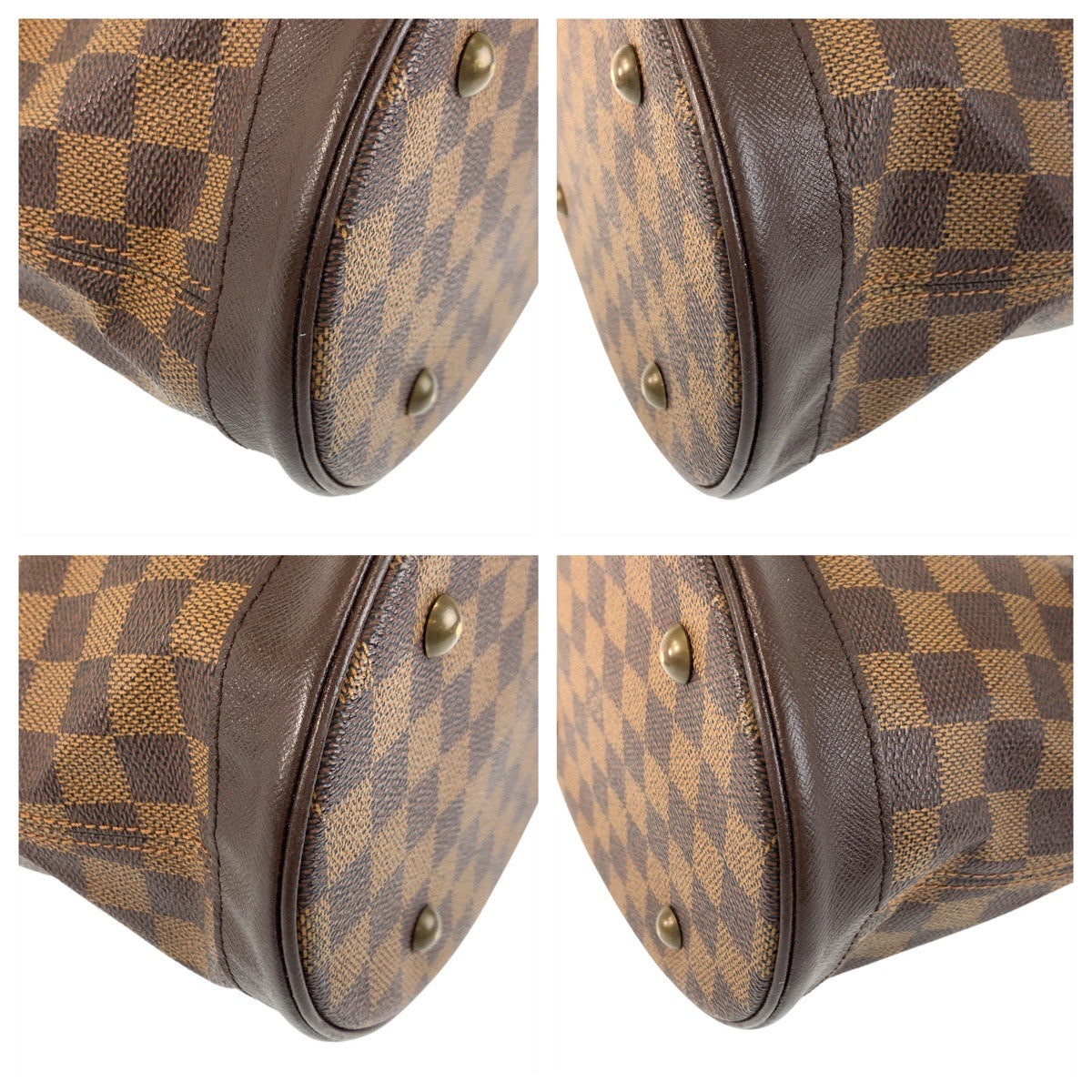 LOUIS VUITTON Tote Bag N42240 PVC, Leather Brown Gold Metal Tote Bag Shoulder Bag Damier Male Women Used Authentic